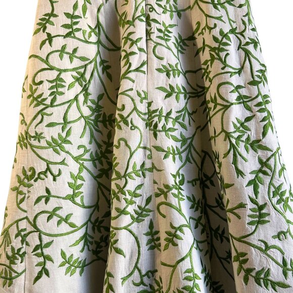 Vintage Tracy Reese Linen Embroidered Garden Dress - Size 8 - Picture 3 of 14